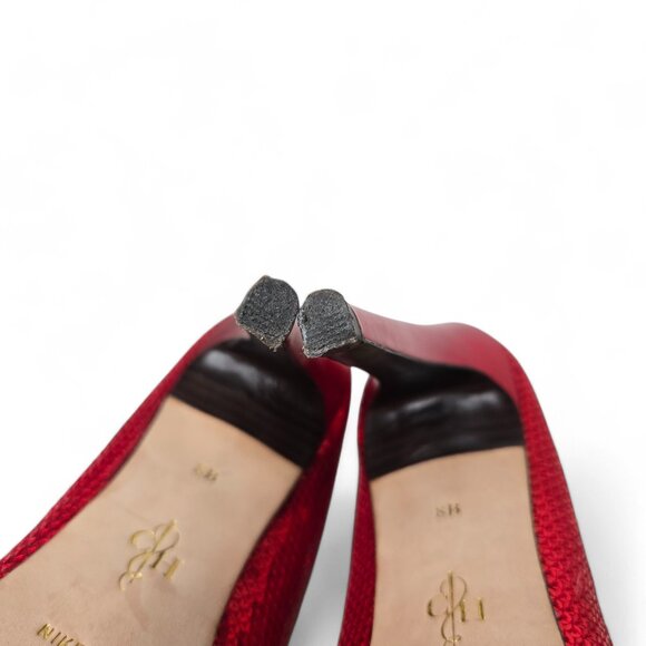 Cole Haan Chelsea Nike Air Pumps Women's Ruby Red Sequin Dressy Evening Flashy 8 - Picture 12 of 12
